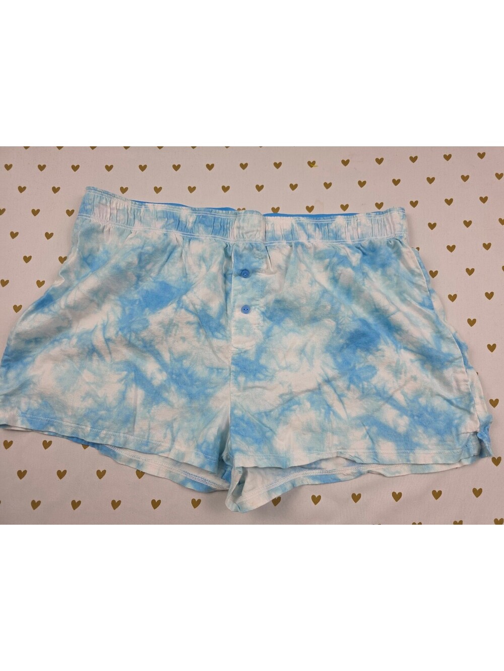 Victorias Secret PINK Tye Dye Blue Small Sleep Shorts Boxers Pajama Bottoms
